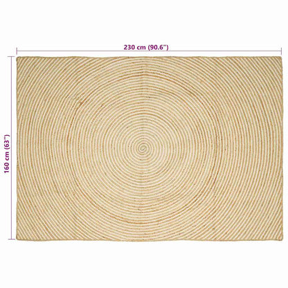 vidaXL Area Rugs White 160 x 230 cm Jute