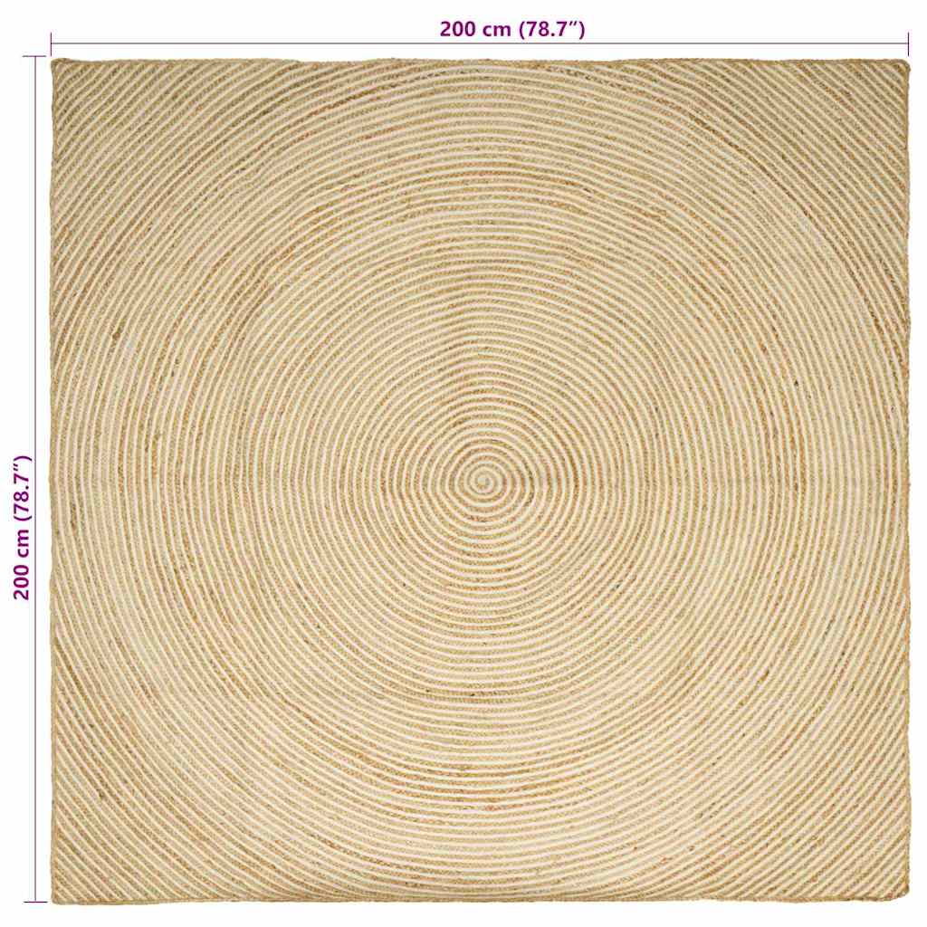 vidaXL Area Rugs White 200 x 200 cm Jute