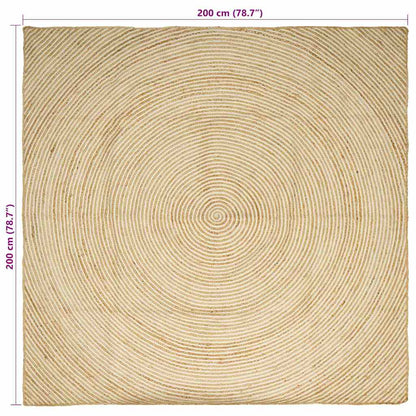 vidaXL Area Rugs White 200 x 200 cm Jute