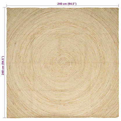 vidaXL Area Rugs White 240 x 240 cm Jute