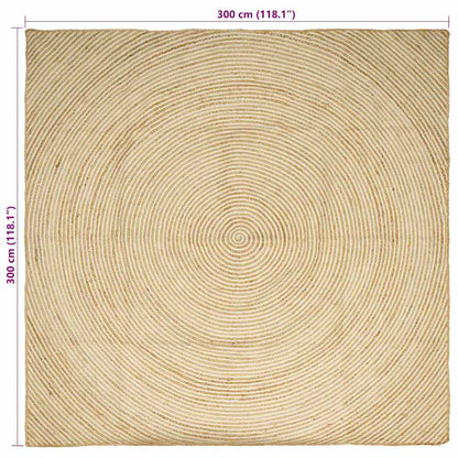 vidaXL Area Rugs White 300 x 300 cm Jute