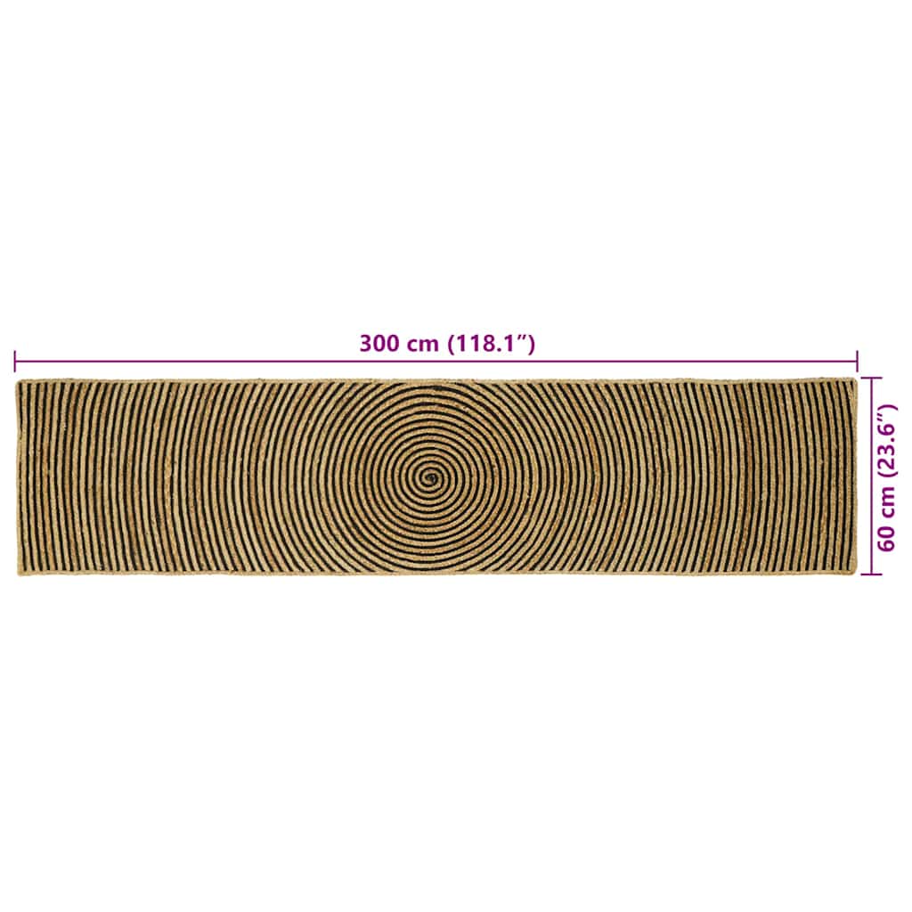 vidaXL Area Rugs Black 60 x 300 cm Jute