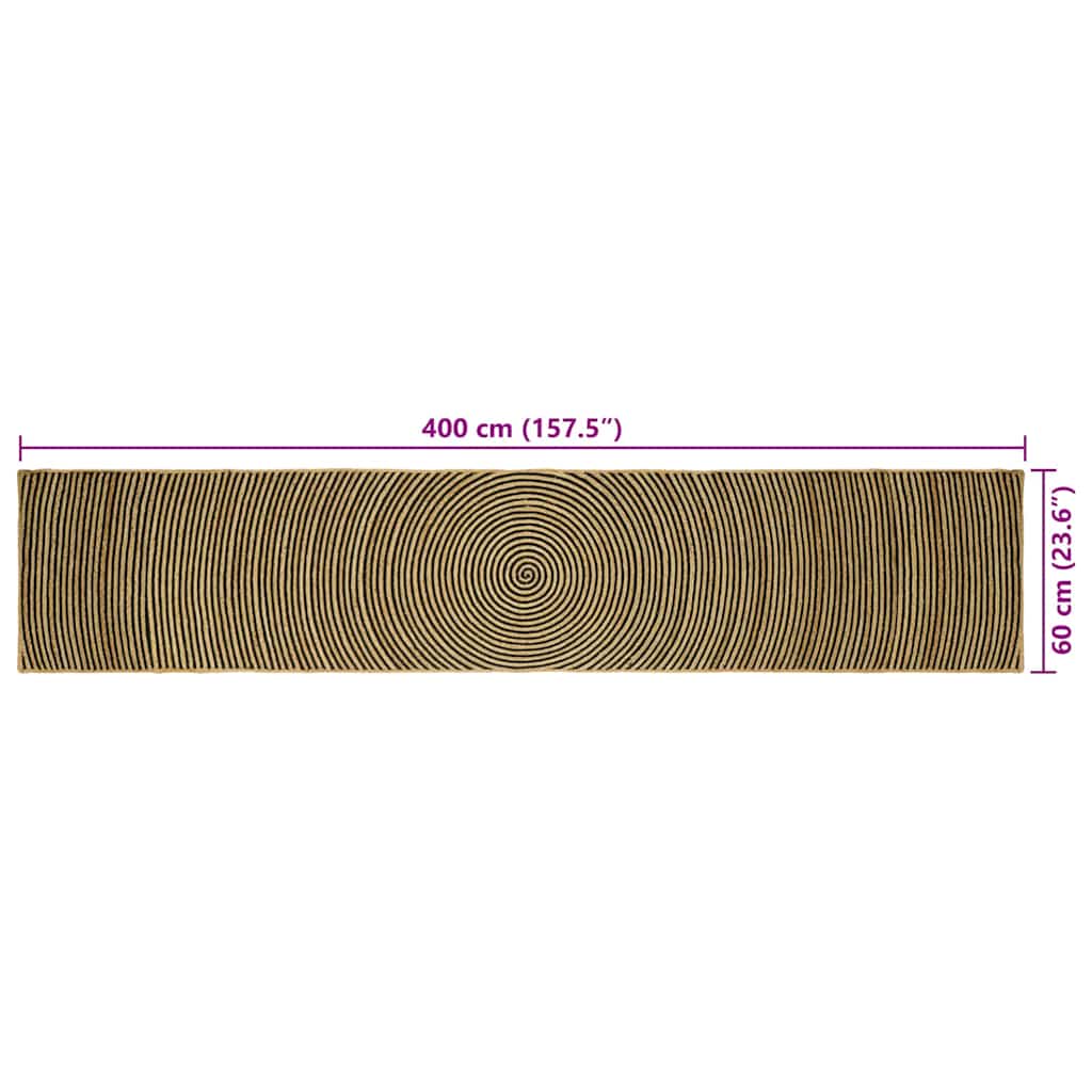 vidaXL Area Rugs Black 60 x 400 cm Jute