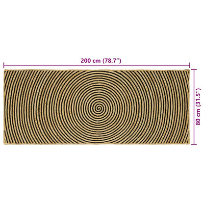 vidaXL Area Rugs Black 80 x 200 cm Jute