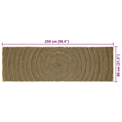 vidaXL Area Rugs Black 80 x 250 cm Jute