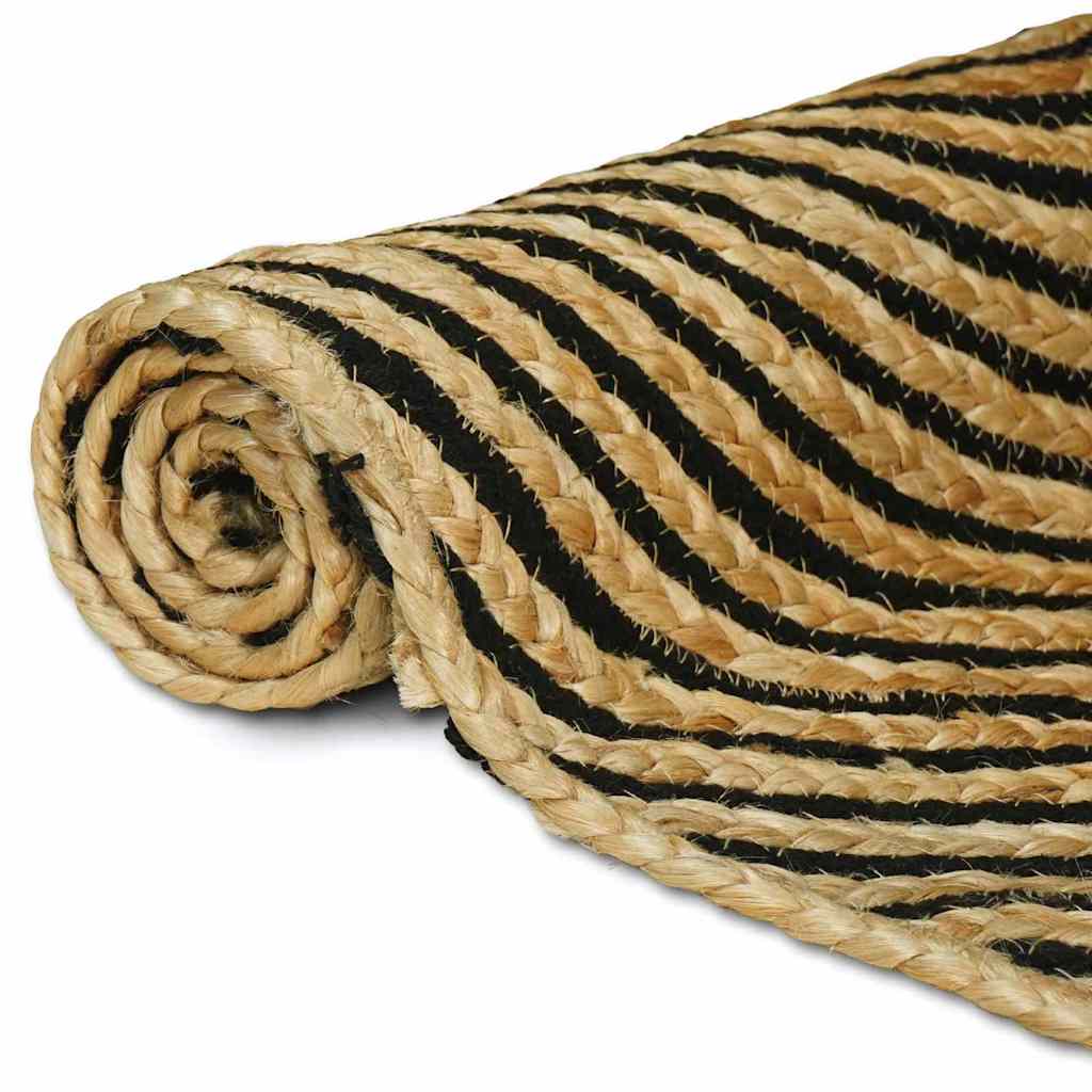 vidaXL Area Rugs Black 80 x 400 cm Jute