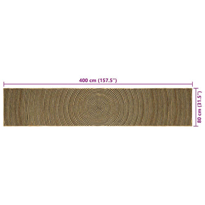 vidaXL Area Rugs Black 80 x 400 cm Jute