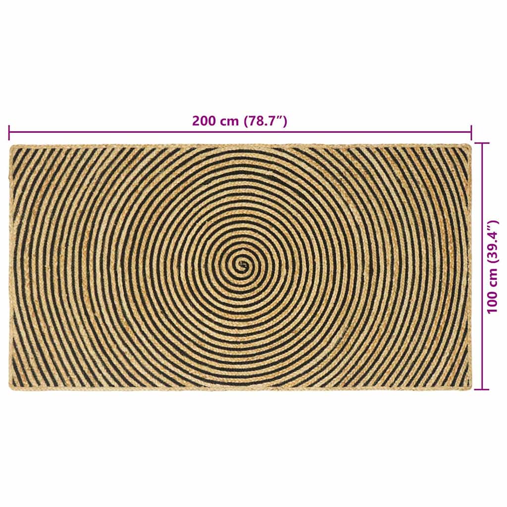 vidaXL Area Rugs Black 100 x 200 cm Jute