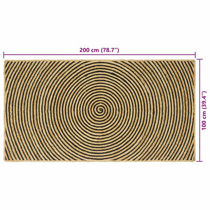 vidaXL Area Rugs Black 100 x 200 cm Jute
