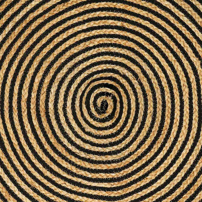 vidaXL Area Rugs Black 120 x 120 cm Jute