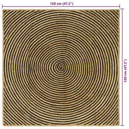 vidaXL Area Rugs Black 120 x 120 cm Jute