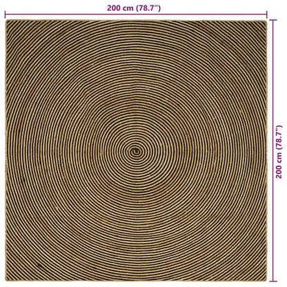 vidaXL Area Rugs Black 200 x 200 cm Jute