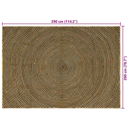 vidaXL Area Rugs Black 200 x 290 cm Jute