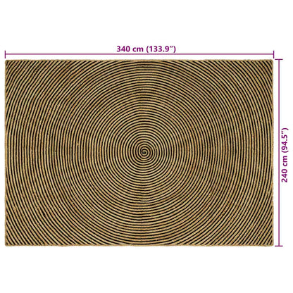 vidaXL Area Rugs Black 240 x 340 cm Jute