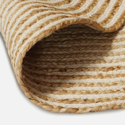 vidaXL Area Rugs White Ø 180 cm Jute