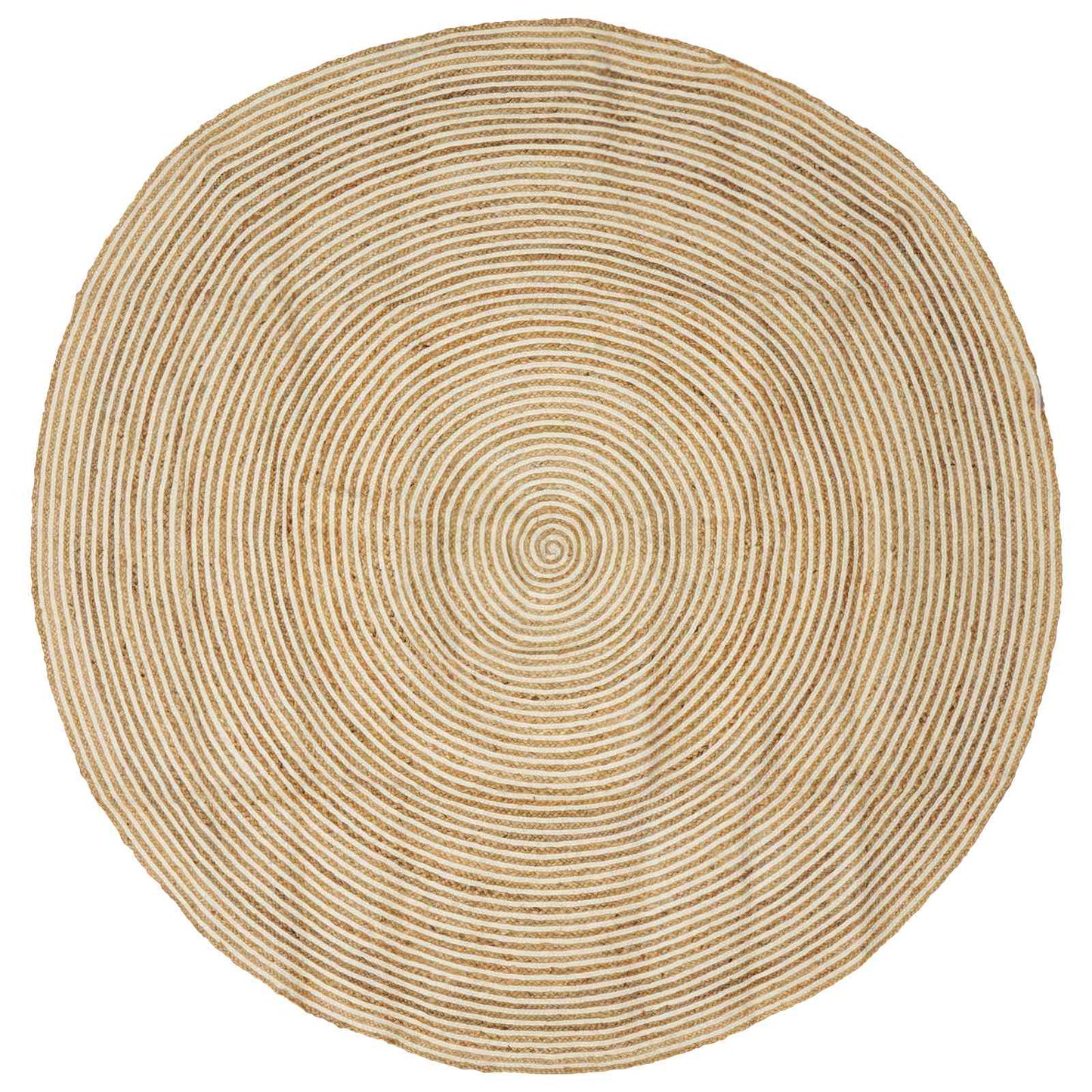 vidaXL Area Rugs White Ø 180 cm Jute
