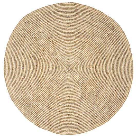 vidaXL Area Rugs White Ø 180 cm Jute