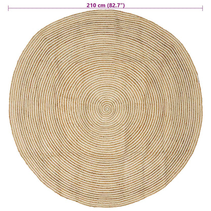 vidaXL Area Rugs White Ø 210 cm Jute