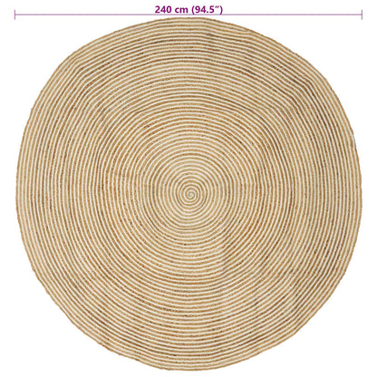 vidaXL Area Rugs White Ø 240 cm Jute