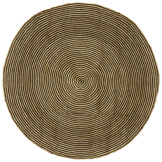 vidaXL Area Rugs Black Ø 180 cm Jute