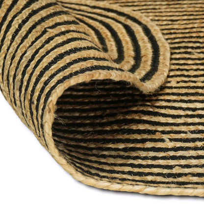 vidaXL Area Rugs Black Ø 210 cm Jute