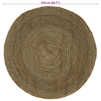 vidaXL Area Rugs Black Ø 210 cm Jute