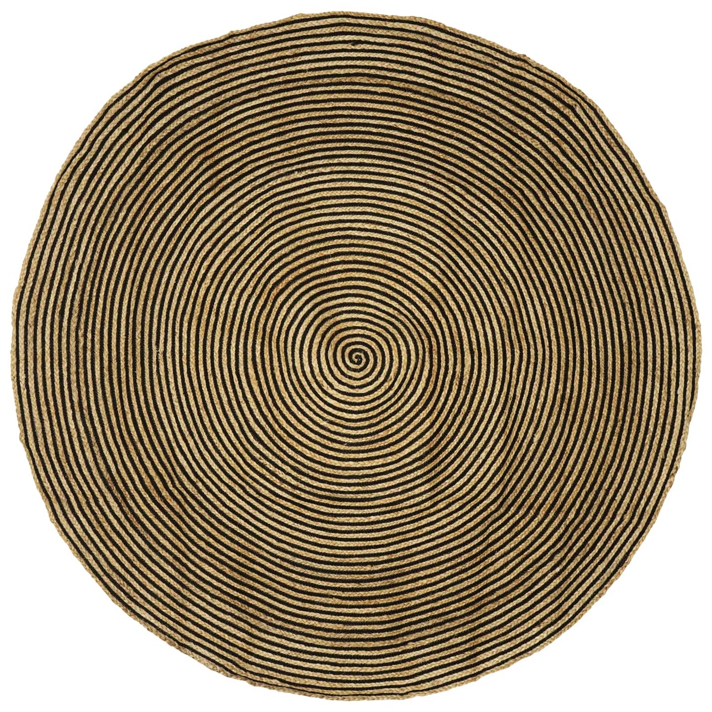 vidaXL Area Rugs Black Ø 210 cm Jute