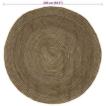 vidaXL Area Rugs Black Ø 240 cm Jute