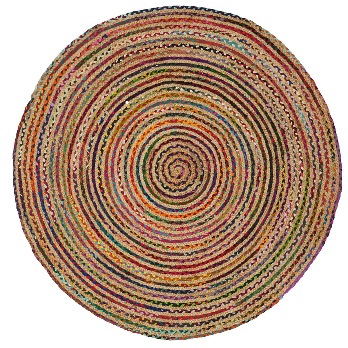 vidaXL Area Rug Multicolour Ø 90 cm Jute