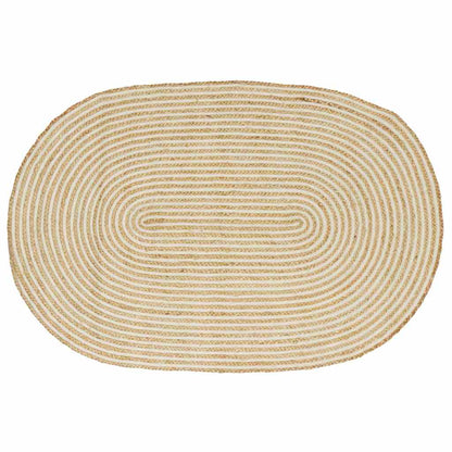 vidaXL Area Rugs Natural and White 122 x 183 cm Jute