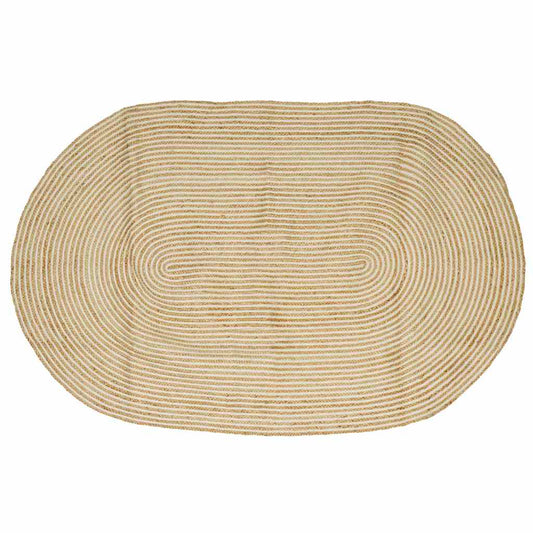 vidaXL Area Rugs Natural and White 152 x 245 cm Jute