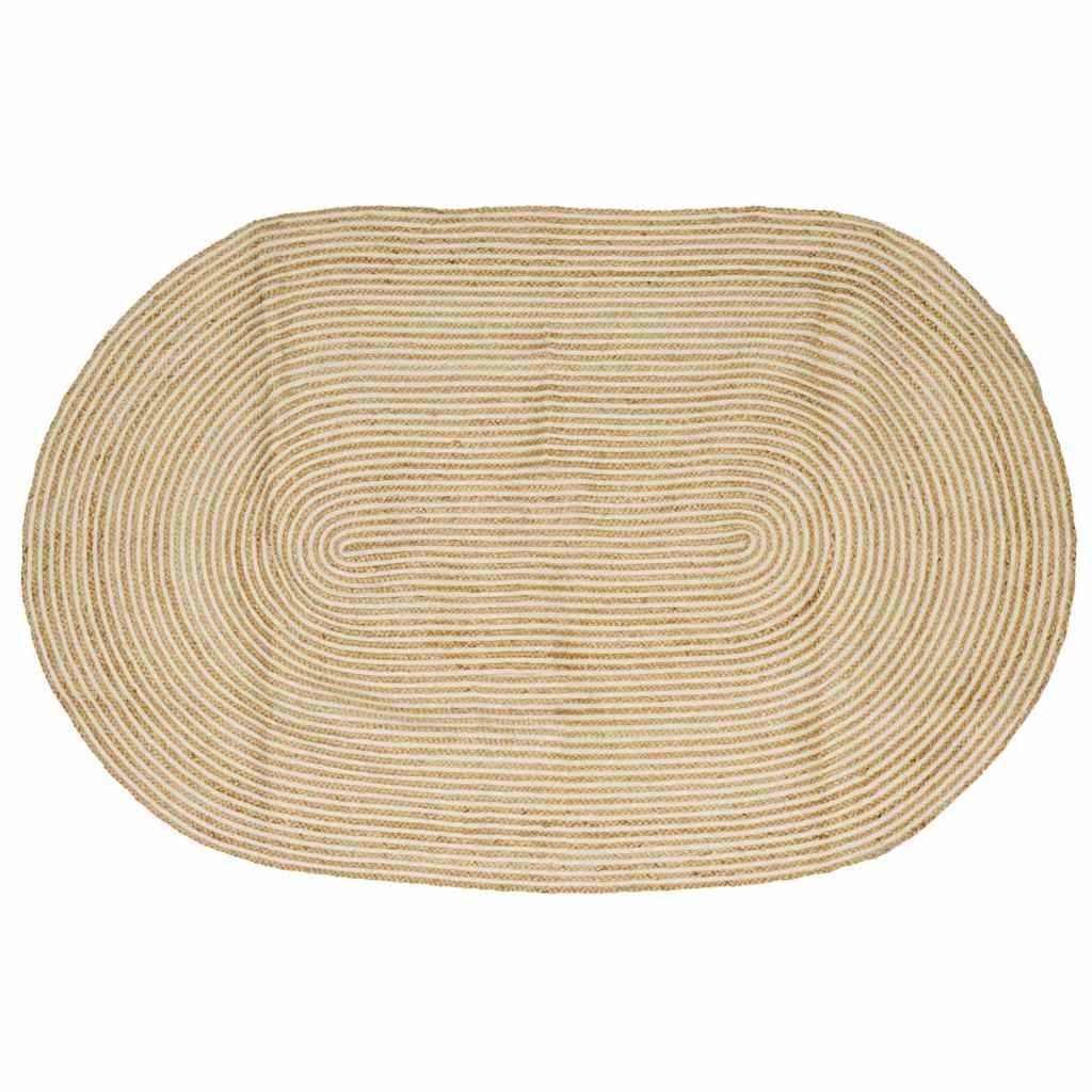 vidaXL Area Rugs Natural and White 205 x 305 cm Jute