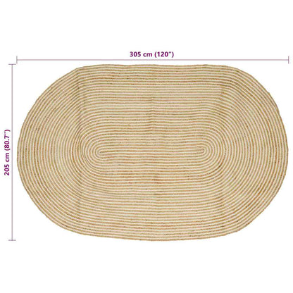 vidaXL Area Rugs Natural and White 205 x 305 cm Jute