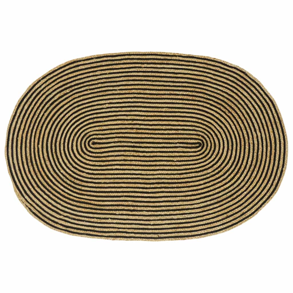 vidaXL Area Rugs Natural and Black 122 x 183 cm Jute