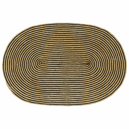 vidaXL Area Rugs Natural and Black 122 x 183 cm Jute