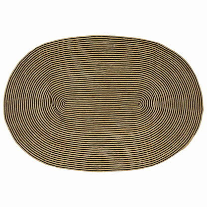 vidaXL Area Rugs Natural and Black 152 x 245 cm Jute