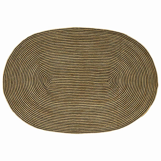 vidaXL Area Rugs Natural and Black 152 x 245 cm Jute