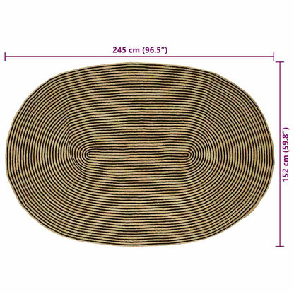 vidaXL Area Rugs Natural and Black 152 x 245 cm Jute