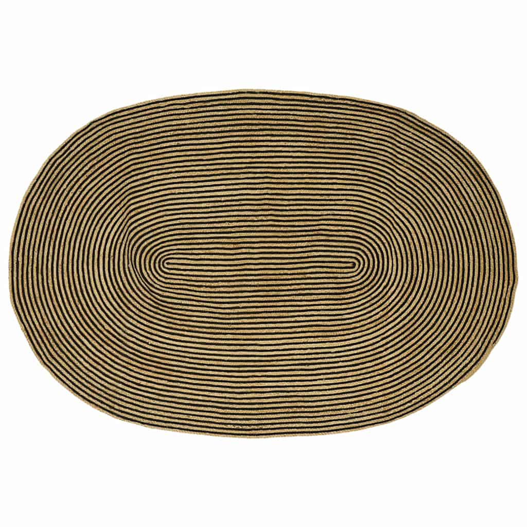 vidaXL Area Rugs Natural and Black 205 x 305 cm Jute