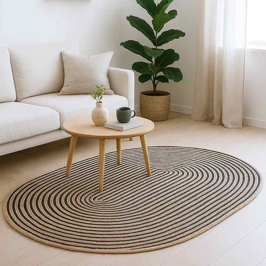vidaXL Area Rugs Natural and Black 205 x 305 cm Jute