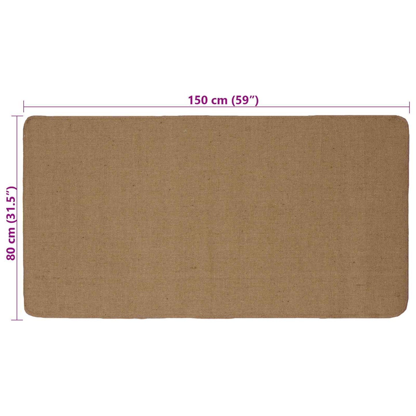 vidaXL Area Rugs Light Brown 80 x 150 cm Jute
