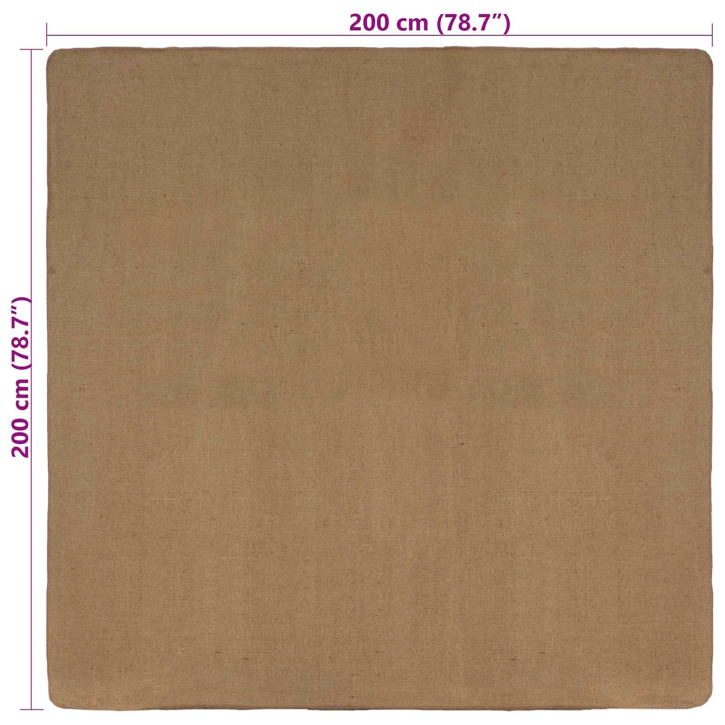 vidaXL Area Rugs Light Brown 200 x 200 cm Jute