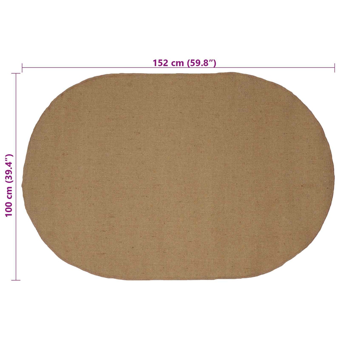 vidaXL Area Rugs Natural 100 x 152 cm Jute