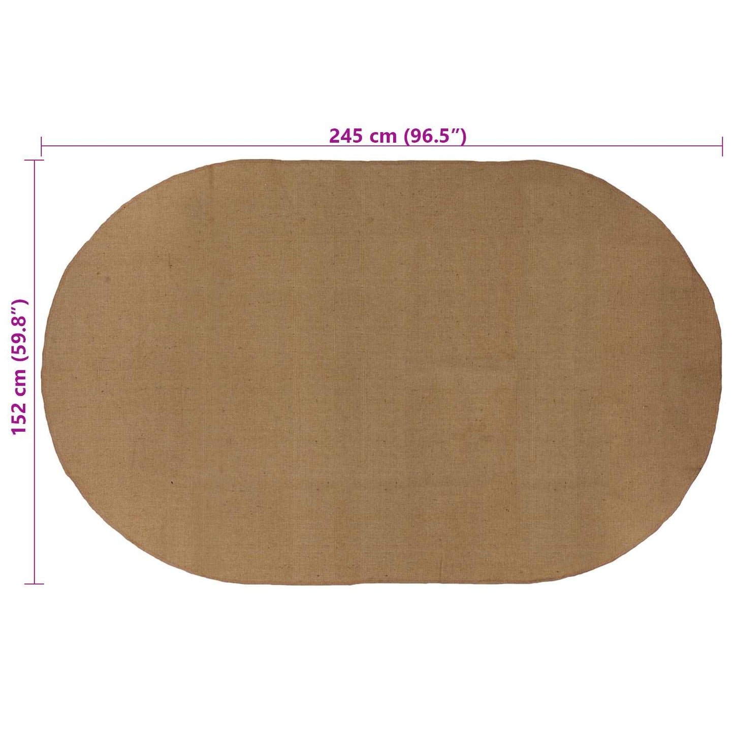 vidaXL Area Rugs Natural 152 x 245 cm Jute