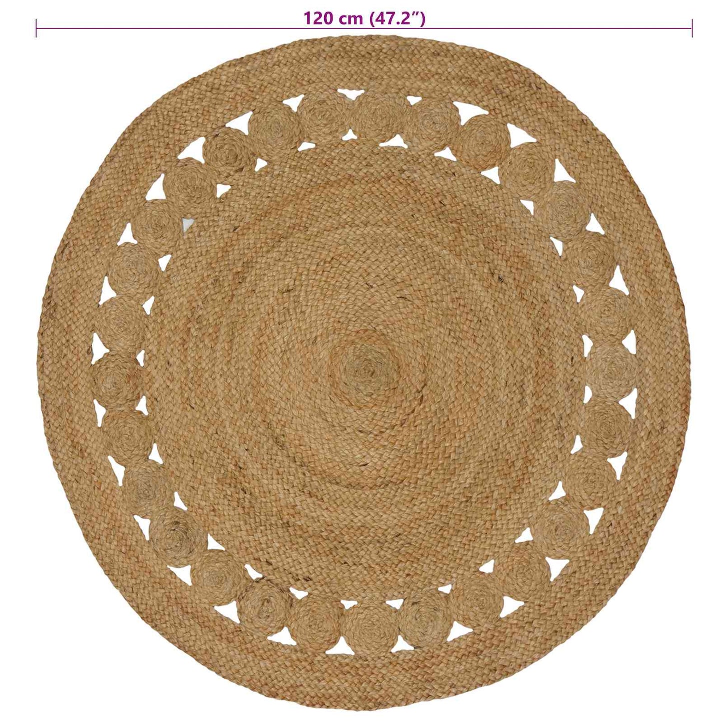 vidaXL Area Rugs Natural Ø 120 cm Jute
