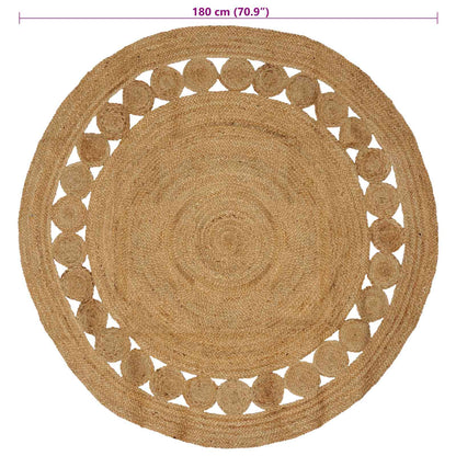 vidaXL Area Rugs Natural Ø 180 cm Jute