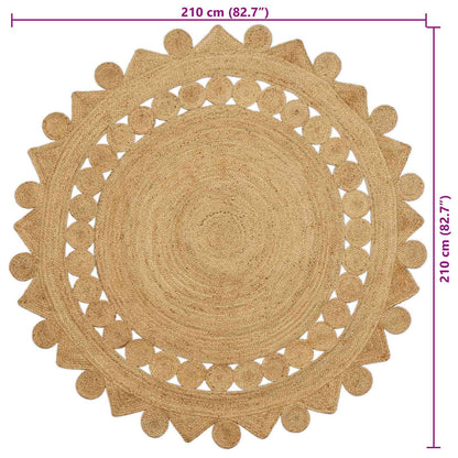 vidaXL Area Rugs Natural Ø 210 cm Jute