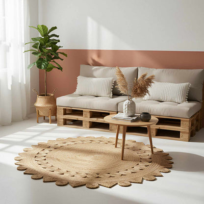 vidaXL Area Rugs Natural Ø 240 cm Jute