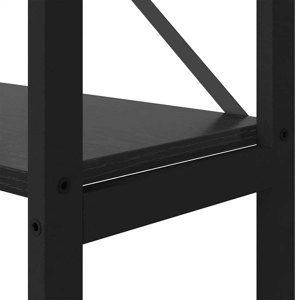 vidaXL Bookshelf 156 x 25 x 167 cm Engineered Wood Black Oak