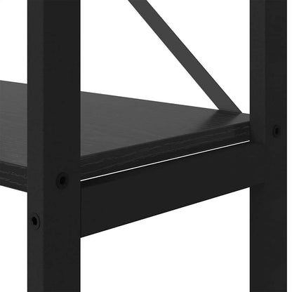 vidaXL Bookshelf 156 x 25 x 167 cm Engineered Wood Black Oak